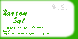 marton sal business card